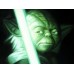 Print painting artwork /movie.star war /Master Yoda/lightsaber.