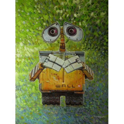 Print Painting On Canvas Movie Wall E Robot