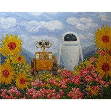 Print painting artwork /movie WALL-E and EVA