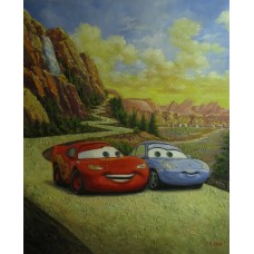 Print art from movie/Cars/Route 66/Dodge Viper Mc Queen/Porsche 912 Carrera Sally