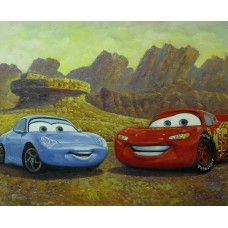 Print art from movie/Cars/Route 66/Dodge Viper Mc Queen/Porsche 912 Carrera Sally