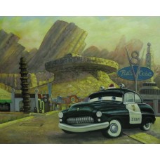 Print painting artwork /movie Cars/Sheriff.Mercury Police Cruise