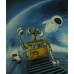 Print painting artwork /movie WALL-E  and EVA .robot.space.earth