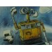 Print painting artwork /movie WALL-E  and EVA .robot.space.earth