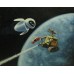 Print painting artwork /movie WALL-E  and EVA .robot.space.earth