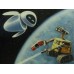 Print painting artwork /movie WALL-E  and EVA .robot.space.earth