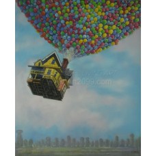 Print painting artwork /movie UP.Landscape/coloured balloon