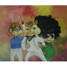 Print painting artwork /movie Alvin and the Chipmunks/Simon/Theodore/Alvin/kids gift/children room decor