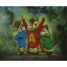 Print painting artwork /movie Alvin and the Chipmunks/Simon/Theodore/Alvin/kids gift/children room decor