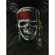 Print painting artwork /movie /Pirates of the Caribbean.movie.human skull.death's head