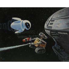 Print painting artwork /movie WALL-E and EVA/ space