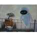 Print painting artwork /movie.WALL-E and Eva ★Original Oil Painting