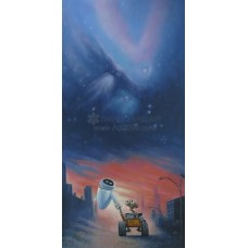 Print painting artwork /movie WALL-E and EVA/kids gift/children room decor