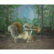 Print painting artwork /movie.ICE AGE/Squirrel Scrat/Scratte /dencing/jungle/kids gift/children room decor