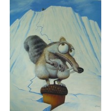 Print painting artwork /movie.ICE AGE/Squirrel Scrat/Scratte /kids gift/children room decor