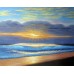 Print painting artwork /landscape Sunset sea seabird/ocean