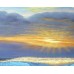 Print painting artwork /landscape Sunset sea seabird/ocean