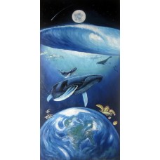 Print painting artwork /Dolphin /Marine /Water Planet/ Earth/moon