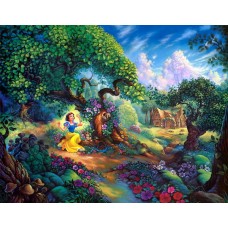 Print art on canvas Disney -Tom duBois Snow Whites Magical Forest /children decor   /children decor