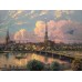 Print art on canvas / Sunset-over-riga-latvia /landscape /river/ Thomas Wall Decoration