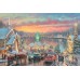 Print art on canvas/the-lights-of-christmastown/ thomas landscape/children decor Wall Decoration