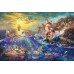 Print art on canvas/The Little Mermaid/Ariel/ sea /sunset/Vanessa/ thomas/ children decor Wall Decoration