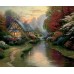 Print art on canvas/Print art on canvas/A Quiet Evening Thomas/ Sunset River Landscape/Wall Decoration